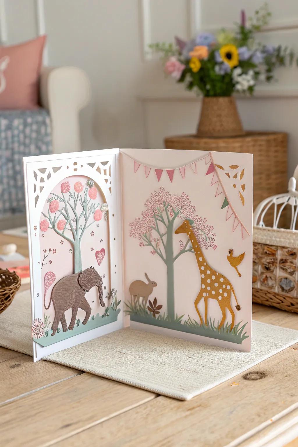 Discover the charm of a 3D animal parade card-where <a href=