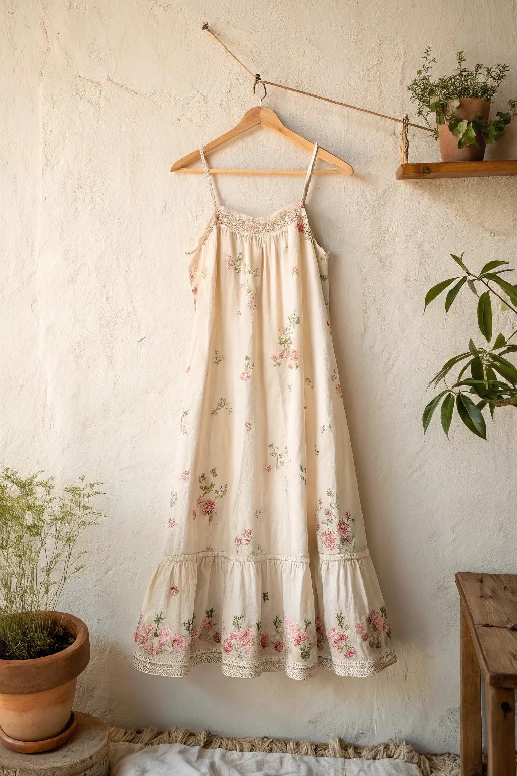 Turn vintage cushion covers into a charming sundress with a boho twist.