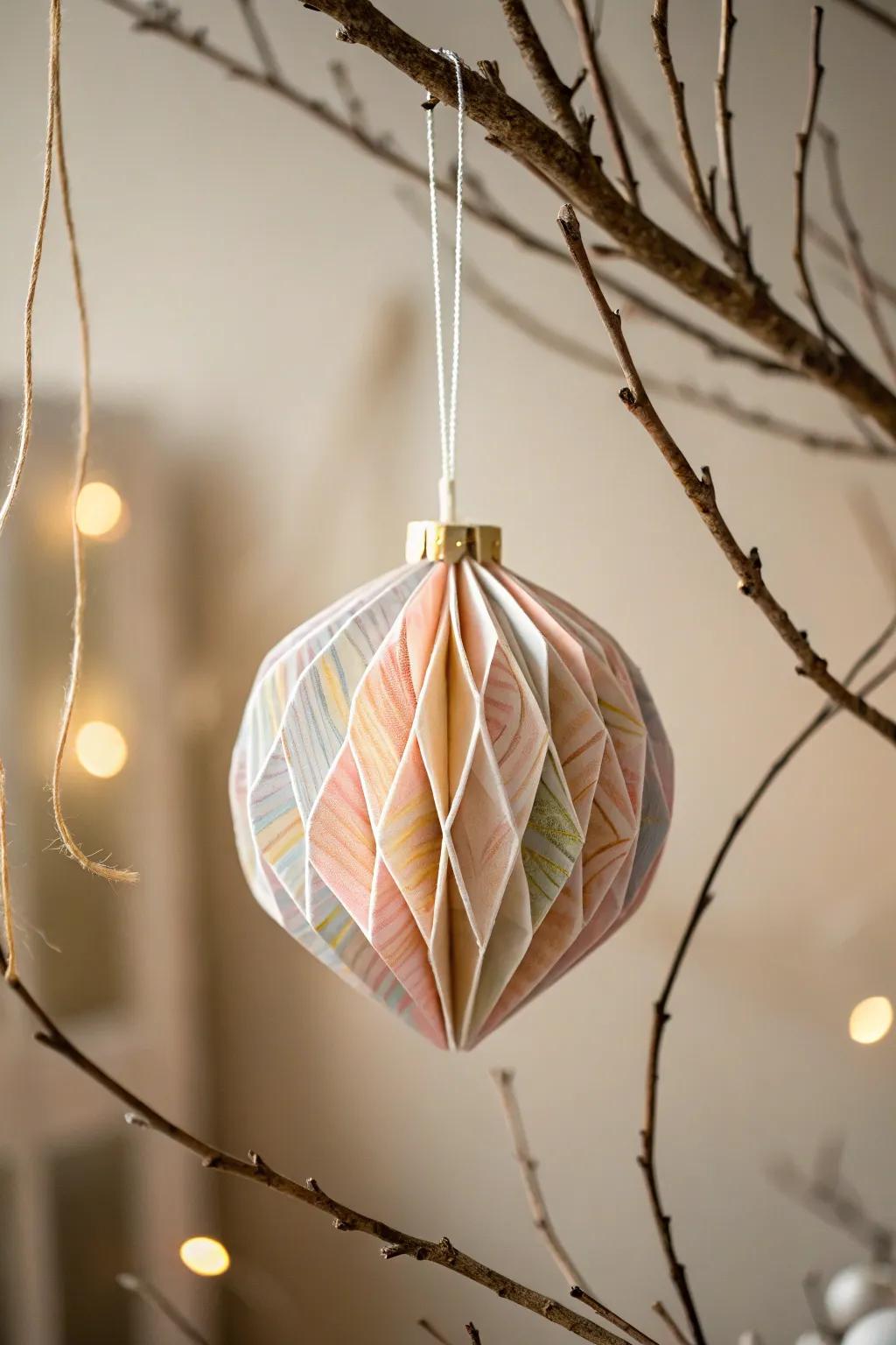 Enhance your holiday decorations with handcrafted beauty: Discover the allure of understated paper ornaments.