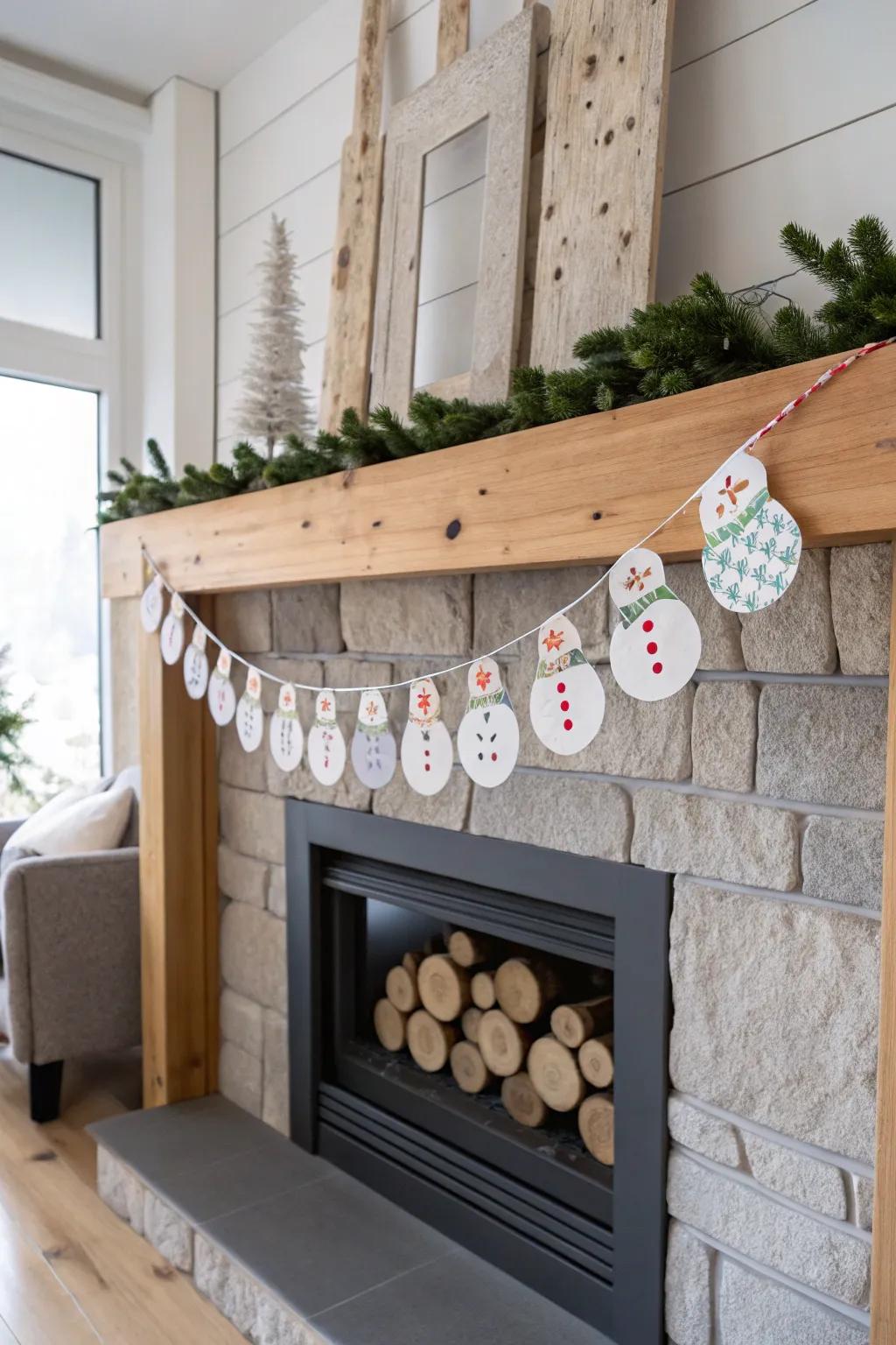Enhance your holiday decorations with a charming frosty friend banner, merging Scandinavian simplicity with Boho aesthetics.