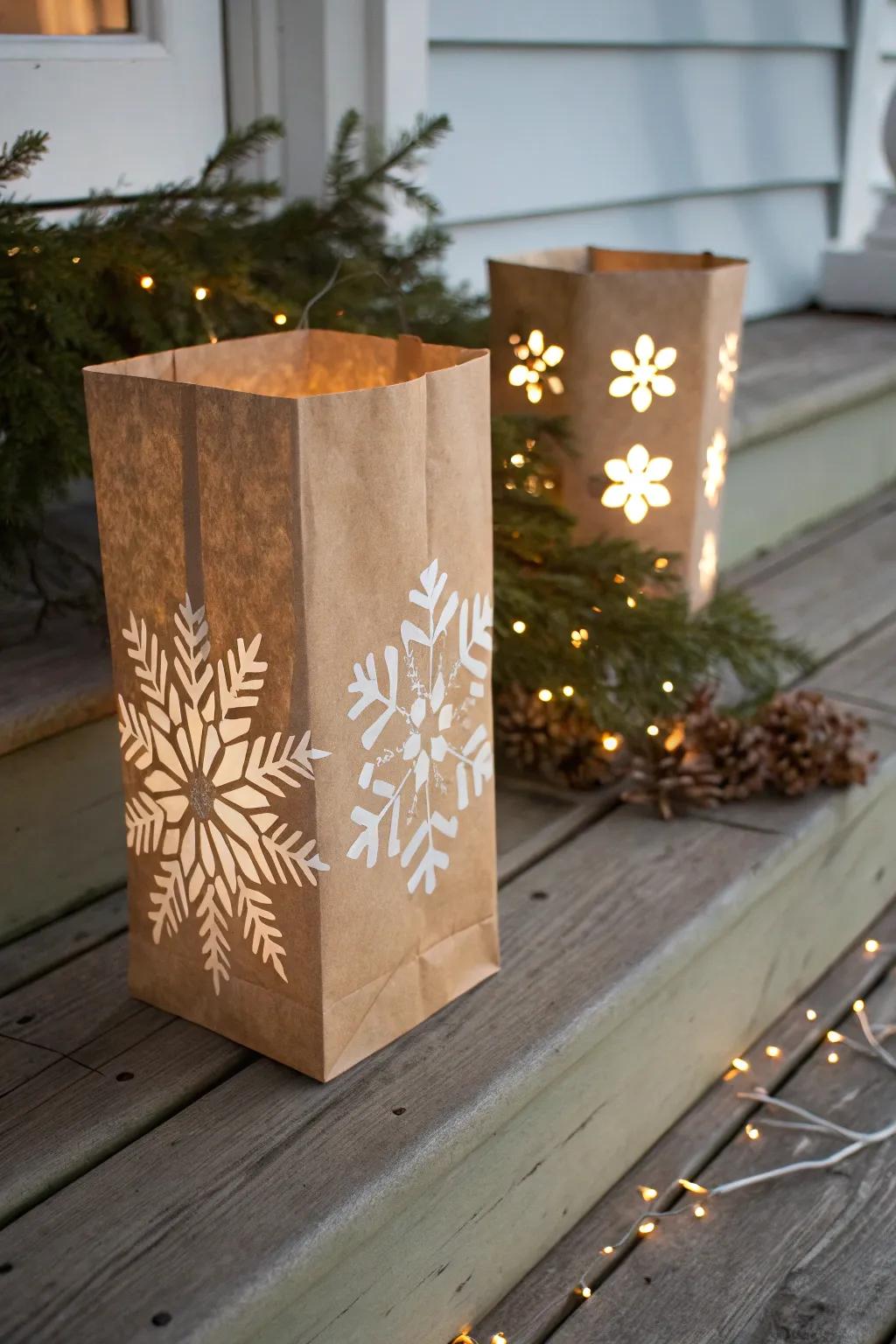 Illuminate your holiday evenings with sophisticated paper sack illumination, bringing warmth and craftsmanship to your doorstep.
