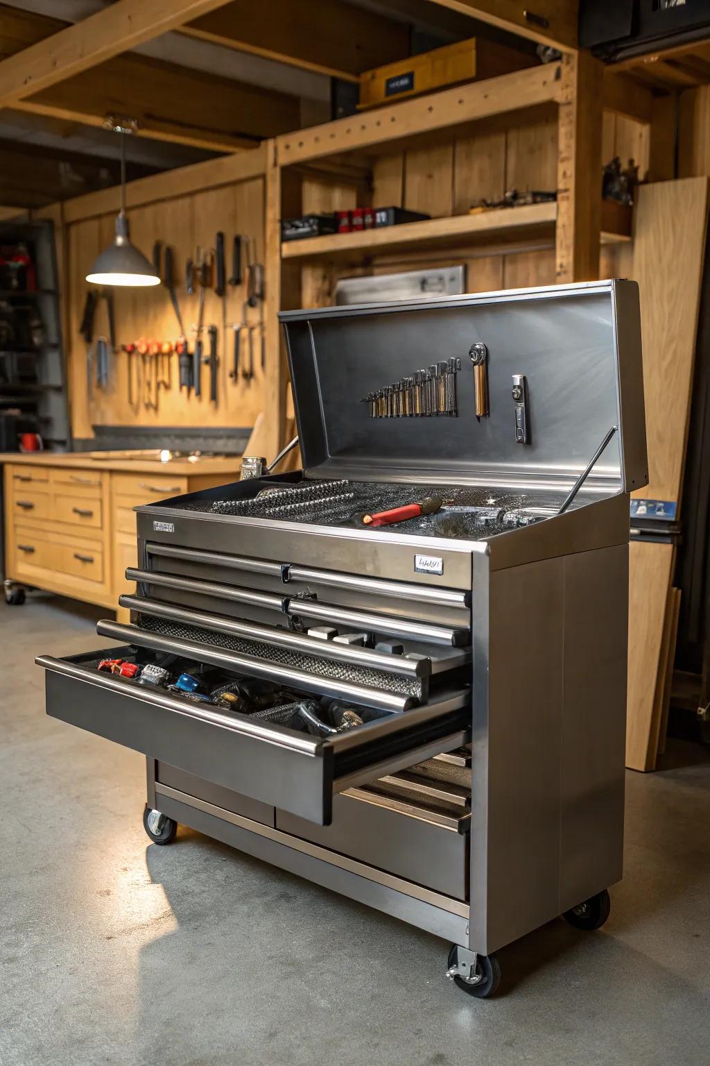 Discover the art of organization with a tool vault that blends style and functionality.