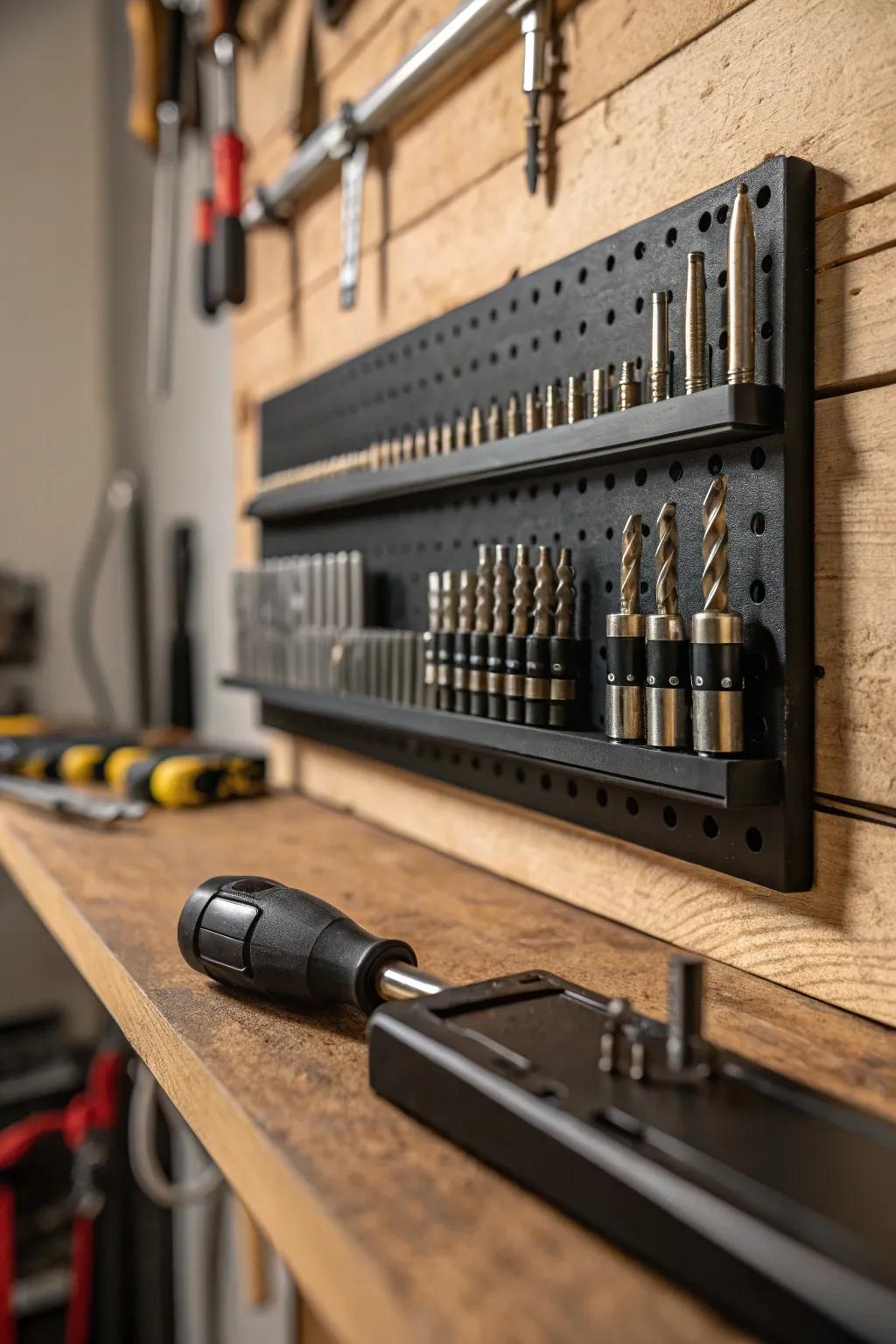 Elevate your workshop organization with stylish magnetic bands for easy access to your essential tools.