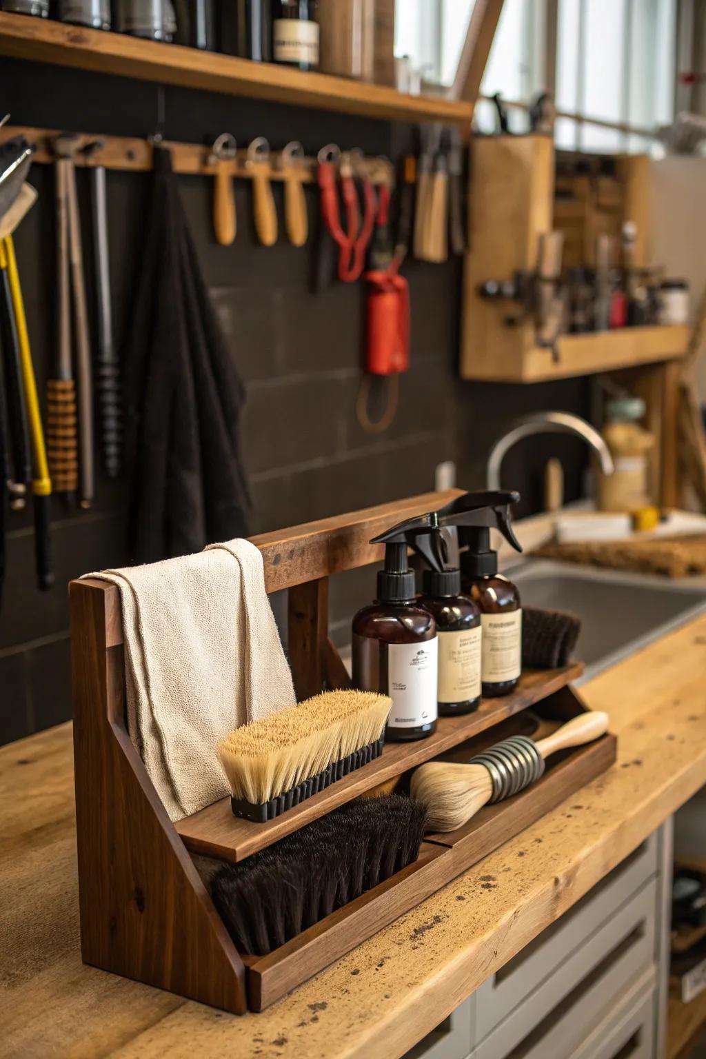 Elevate your workshop with a dedicated tidying station for ultimate tidiness and tool care.