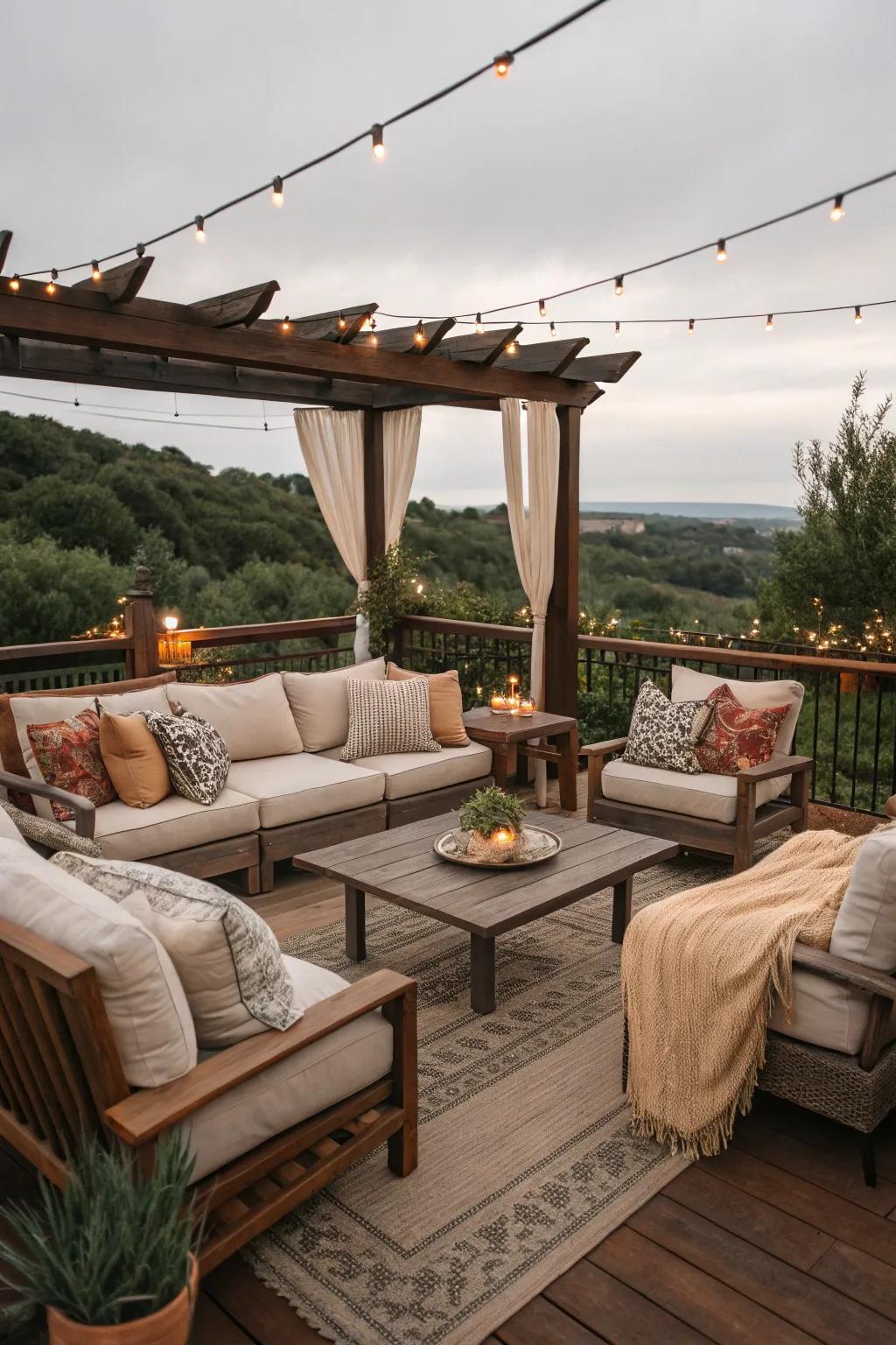 A cozy seating area encourages relaxation and intimate conversations.