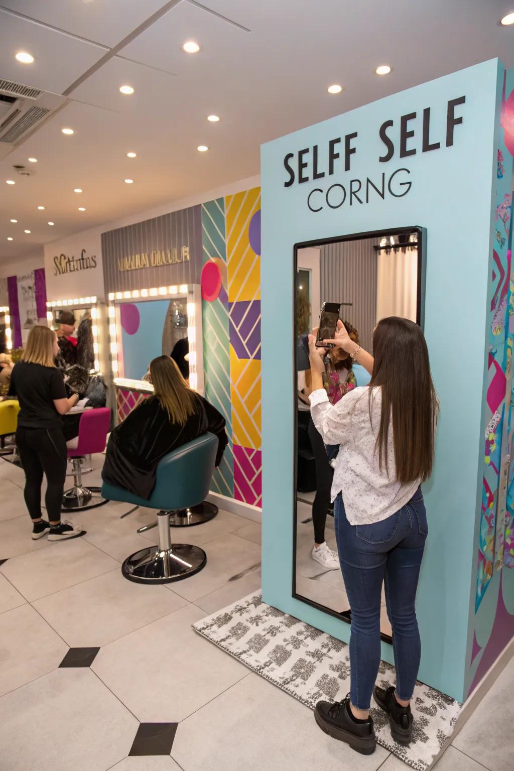 A photo spot can boost your salon's social media presence.