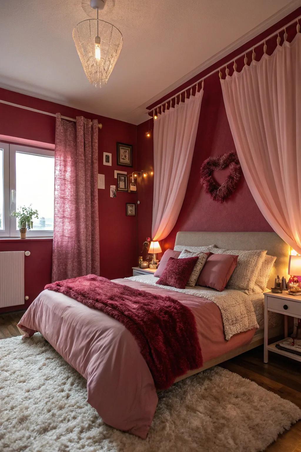 Romantic hues add warmth and intimacy