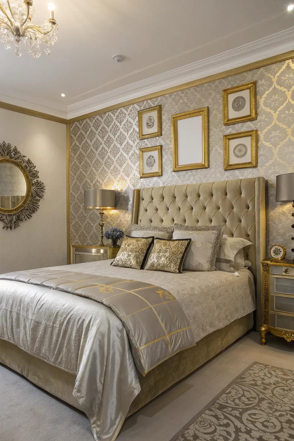 Metallic elements add a luxurious feel