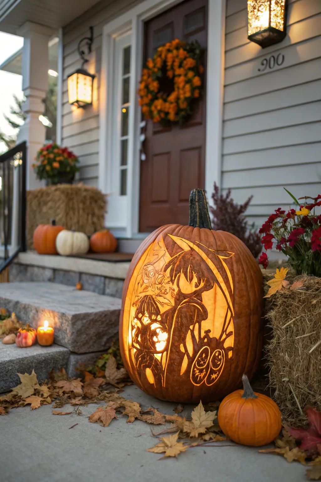 Anime-inspired gourd lanterns illuminating spaces with charm.