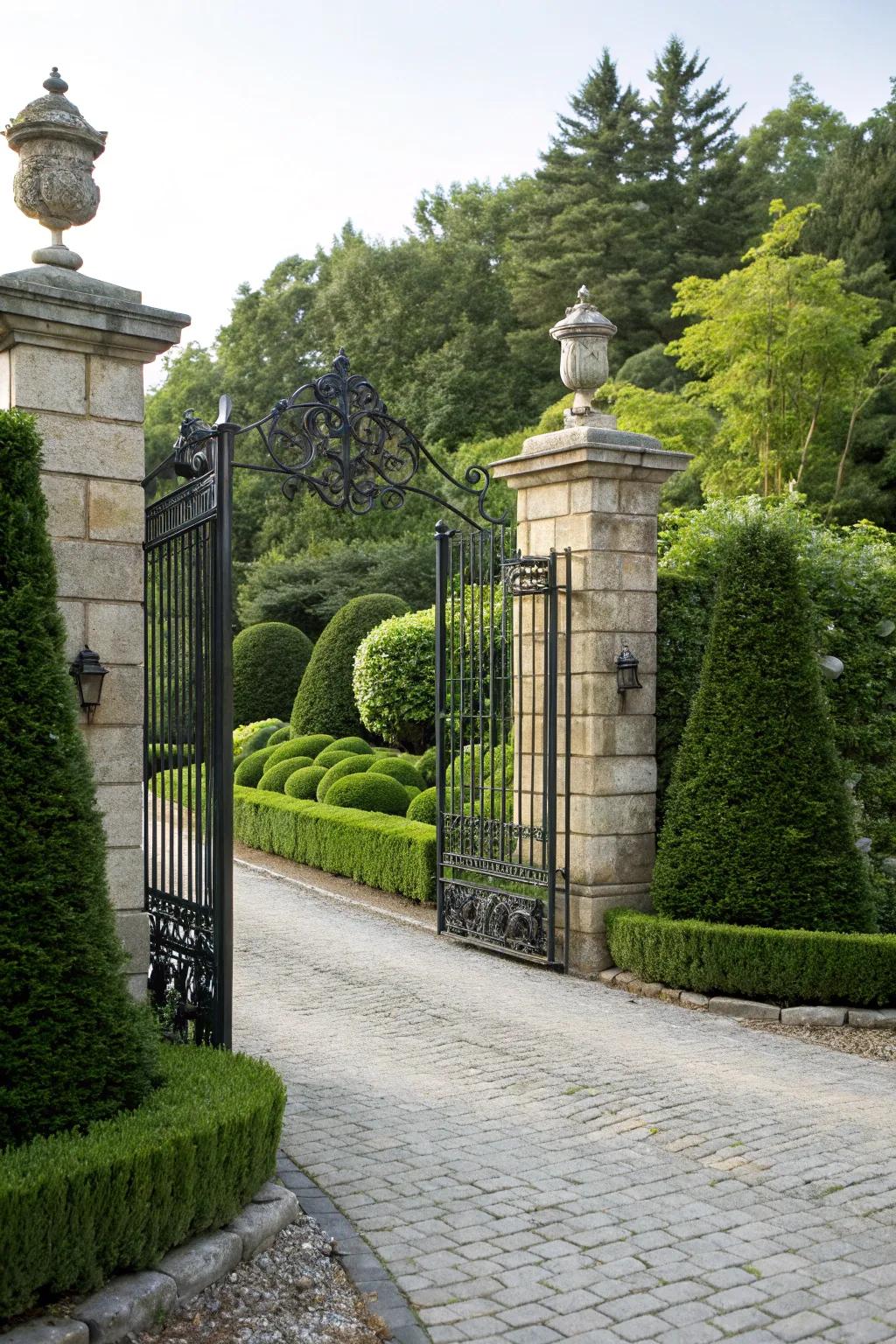 A timeless metalwork gate makes for a sophisticated and protected entry.