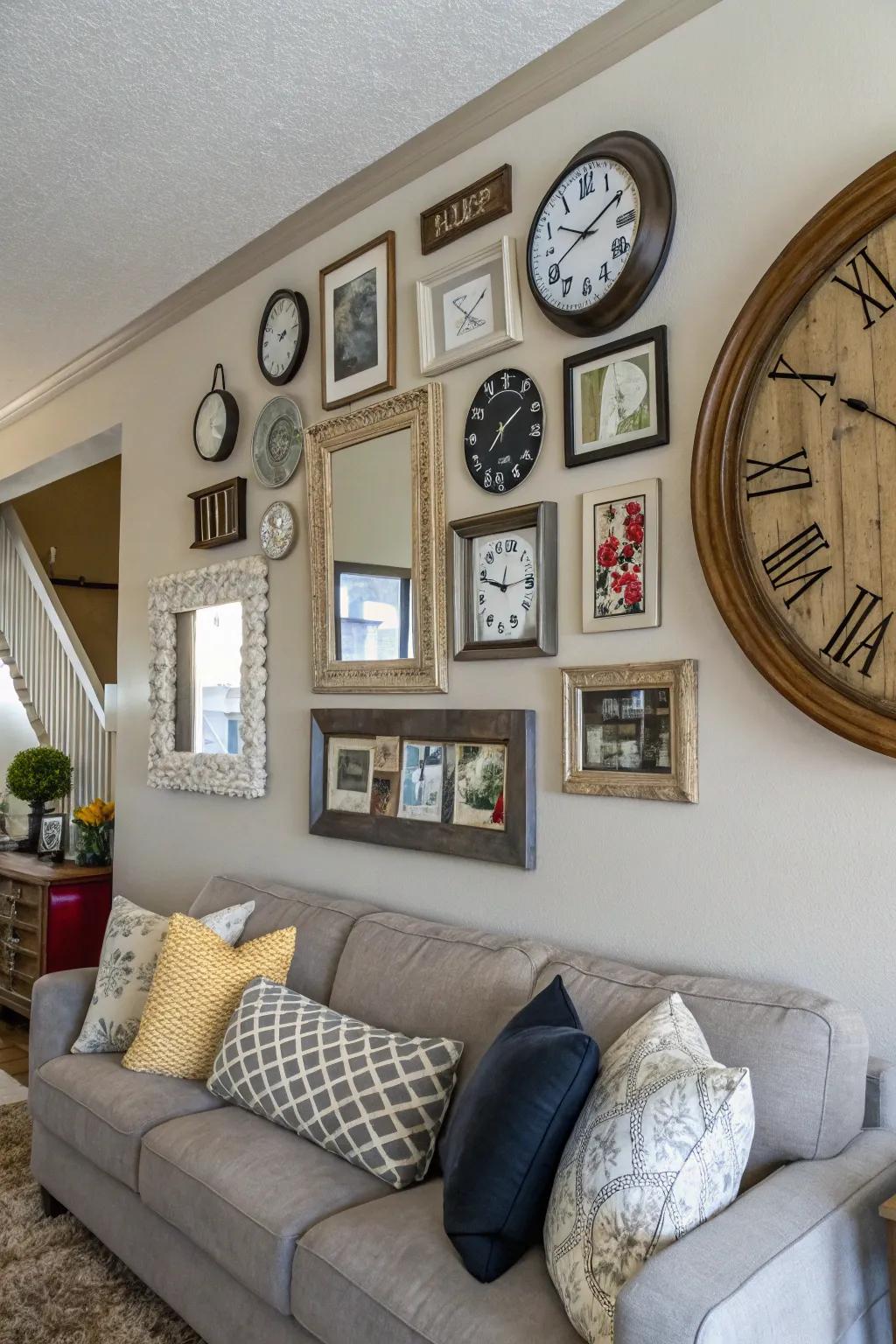 Combine mixed medium components for an energetic and compelling wall presentation.