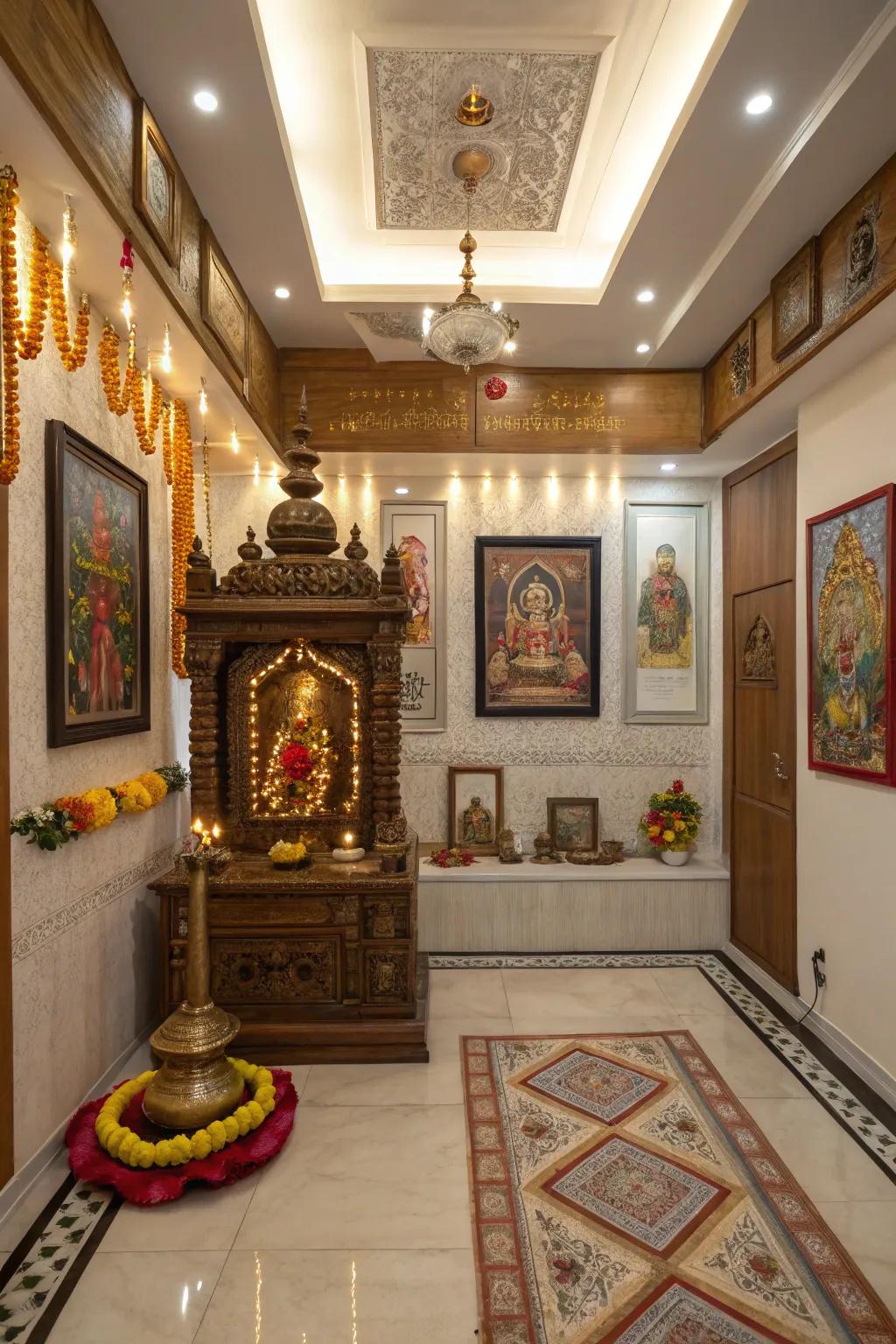 Classic religious artwork adding cultural depth to your pooja room.