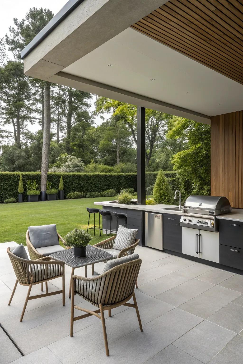 Modern design adds elegance to your BBQ setup.