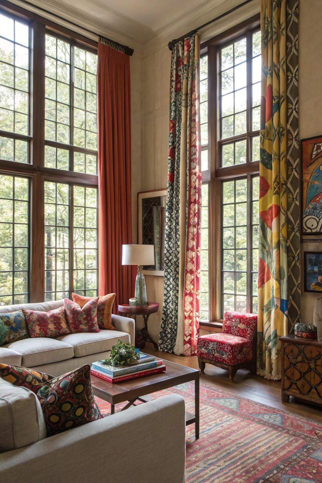 Mixing designs creates a daring and vibrant effect.