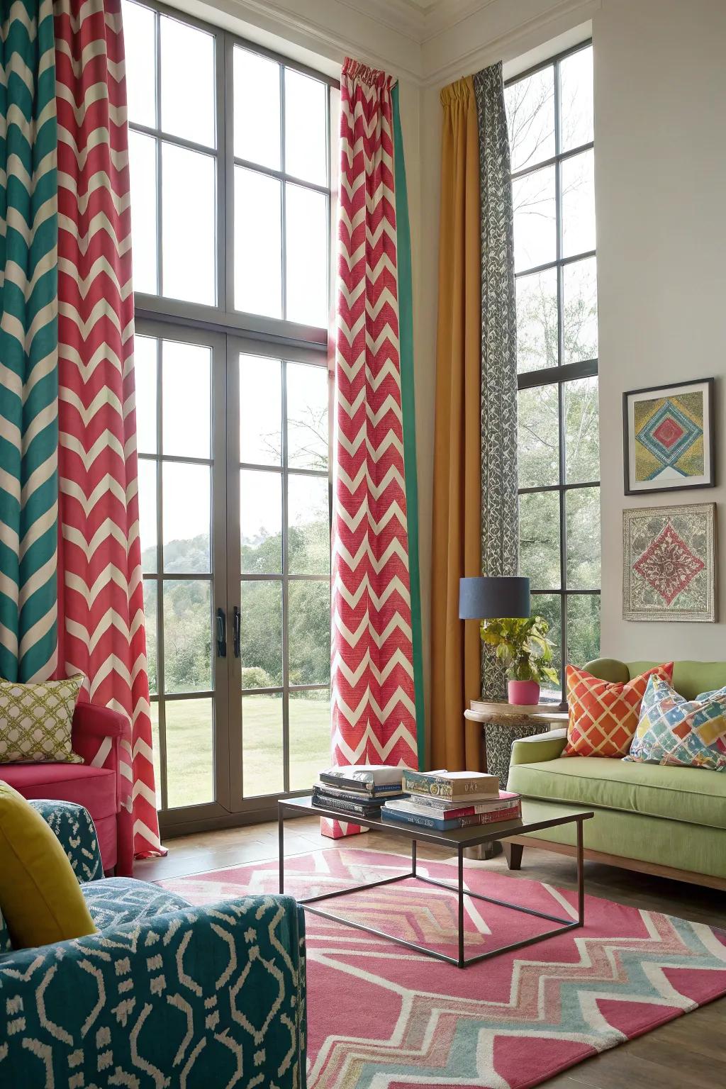 Striking designs add personality to window dressings.