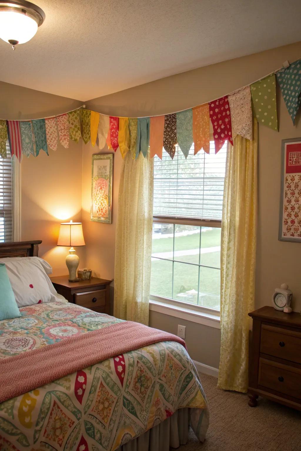 Produce your own economical valances using textile remnants.
