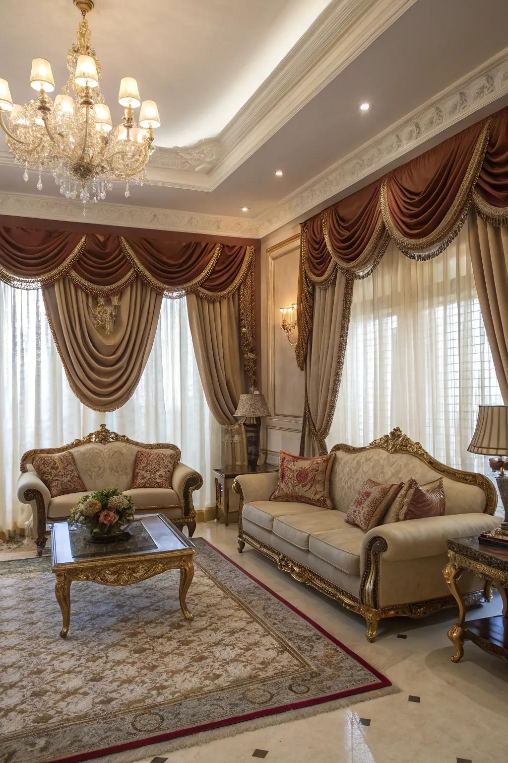 Festoons inject sophistication into your dwelling zone.