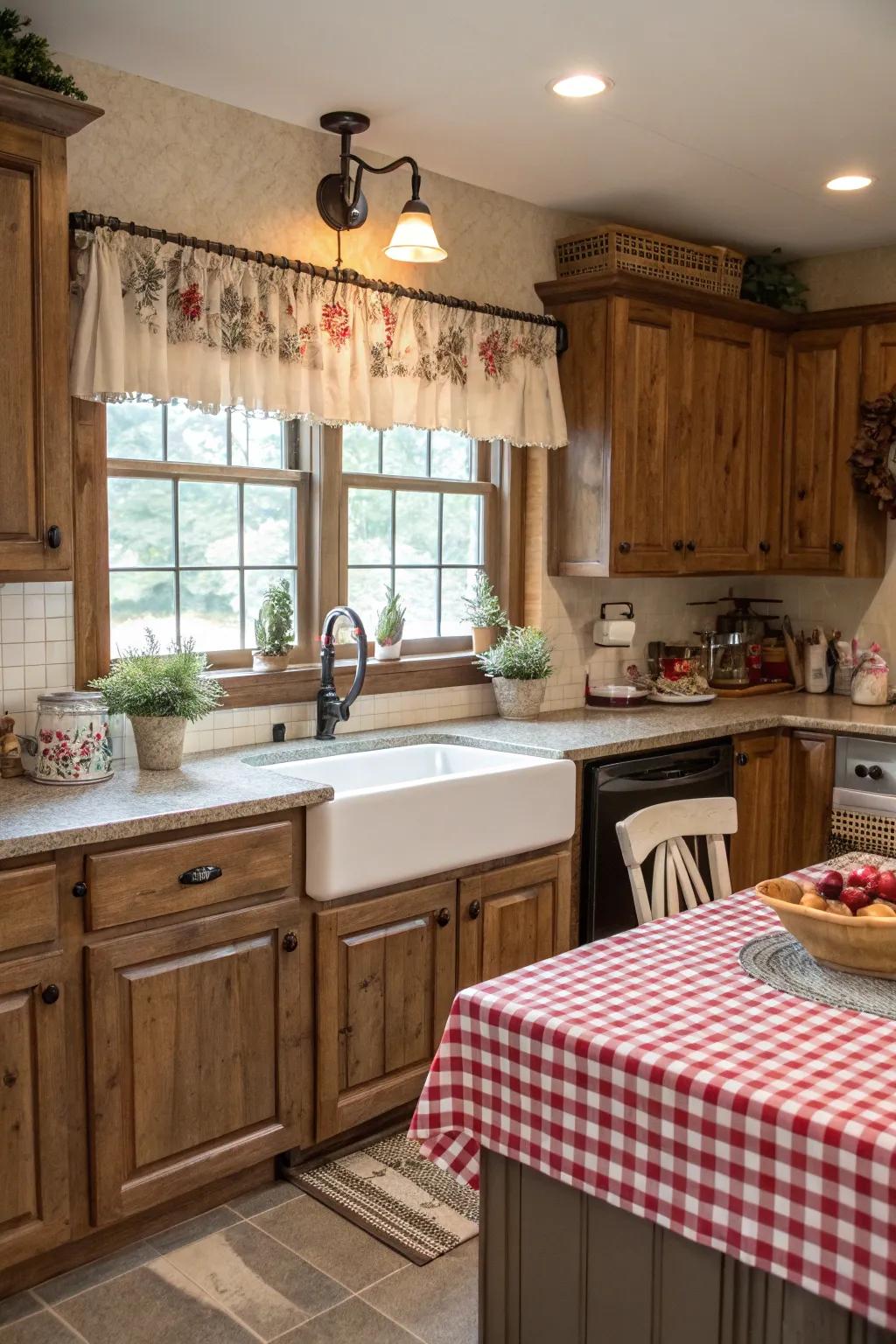 Fasten-up valances introduce appeal into your cooking area.
