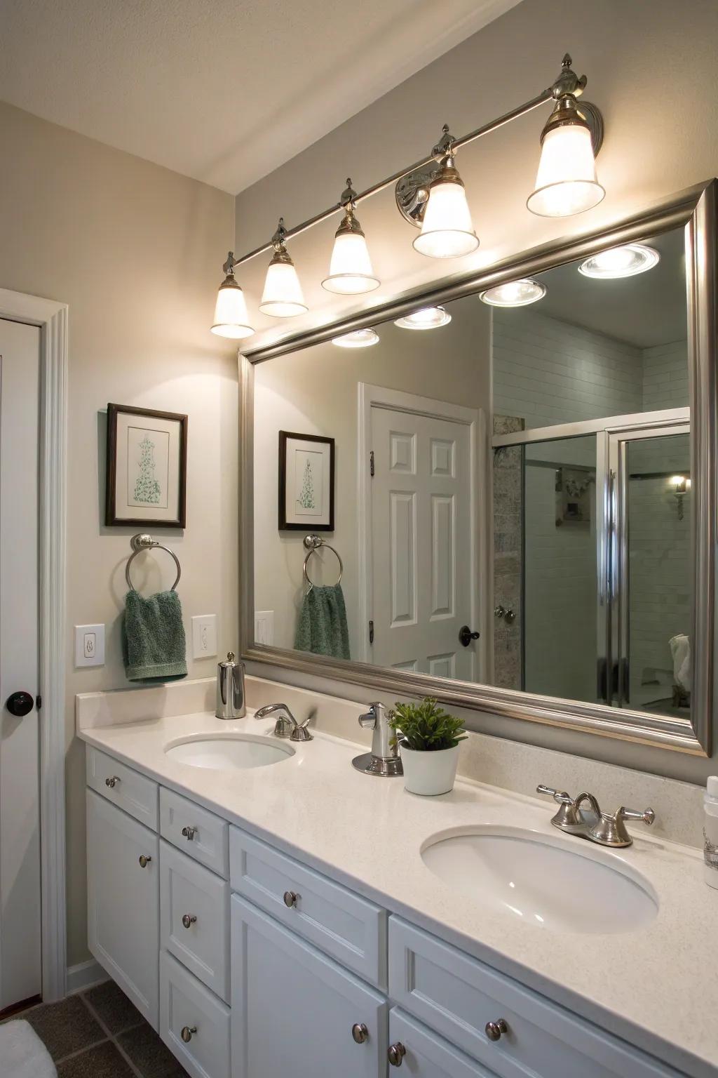 Adjustable work lights offer customizable lighting control.