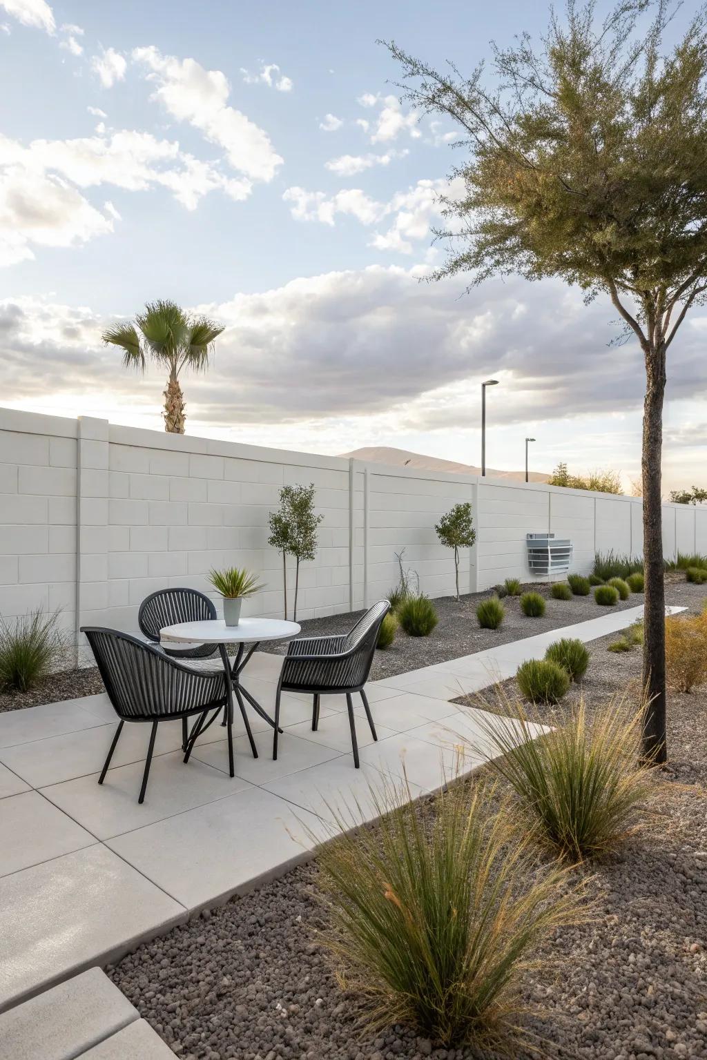 Simple Las Vegas backyard using sleek design aspects.