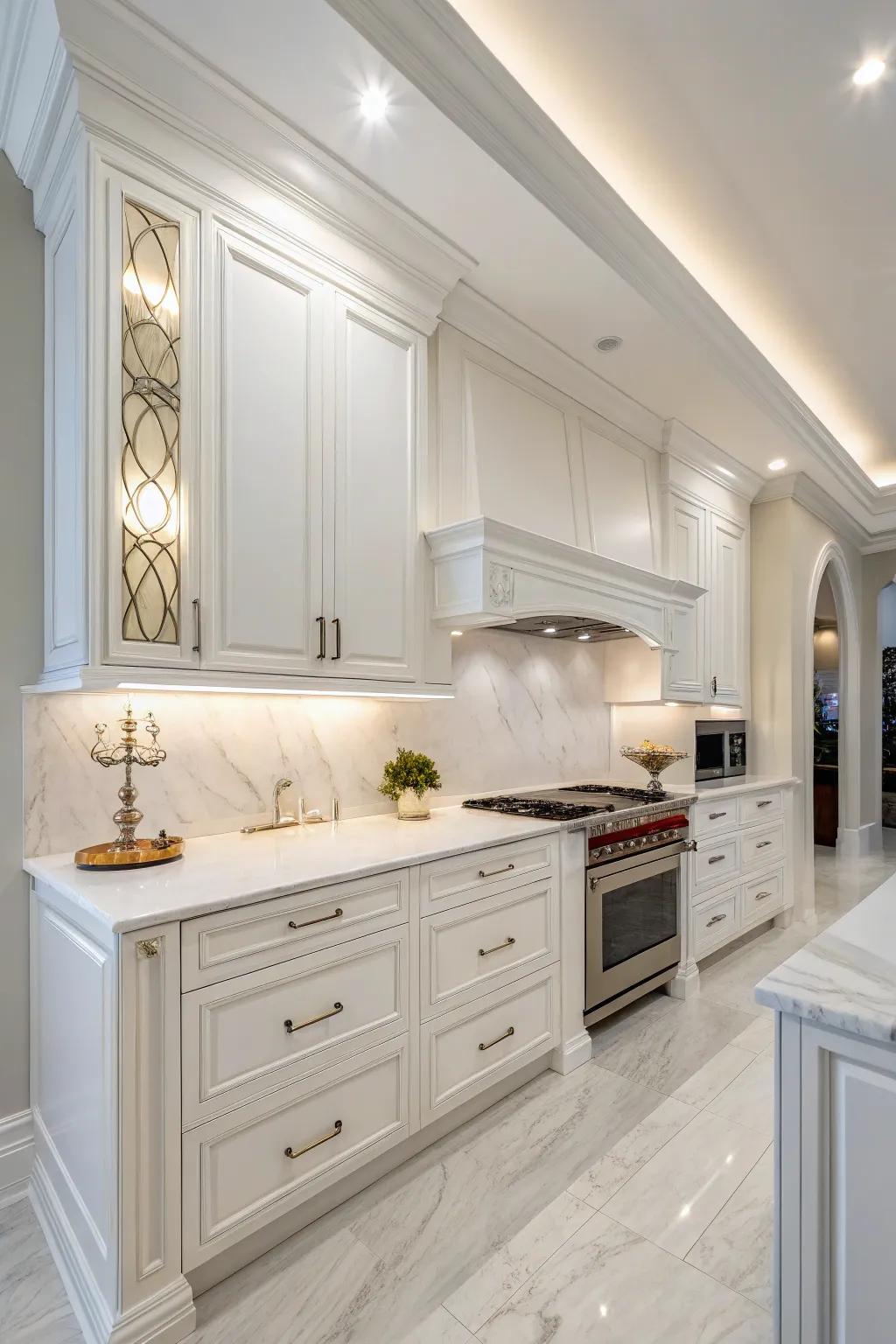 Pristine white kitchens remain perpetually stylish and elegant.
