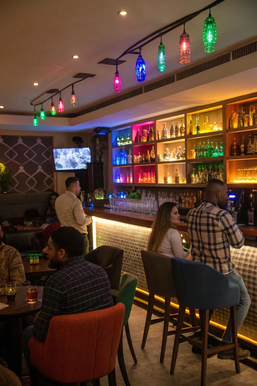 Pulse lamps inject a high-energy sensation to the bar.