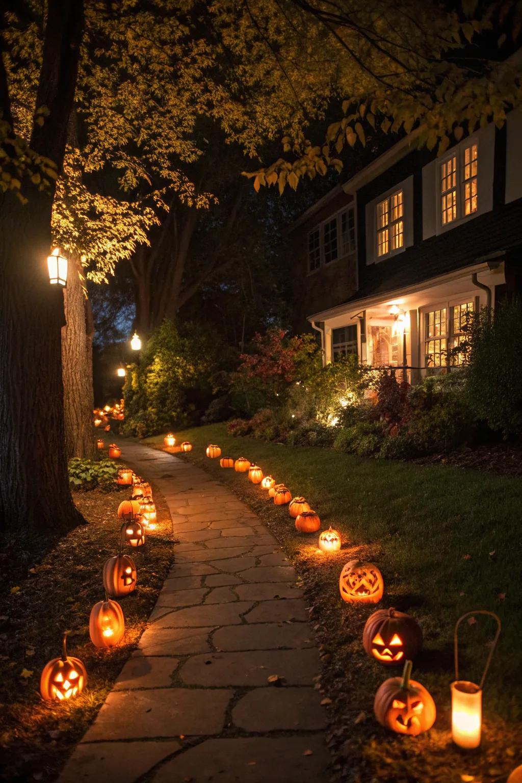 Steer your visitors along an alluring gourd-lit route.