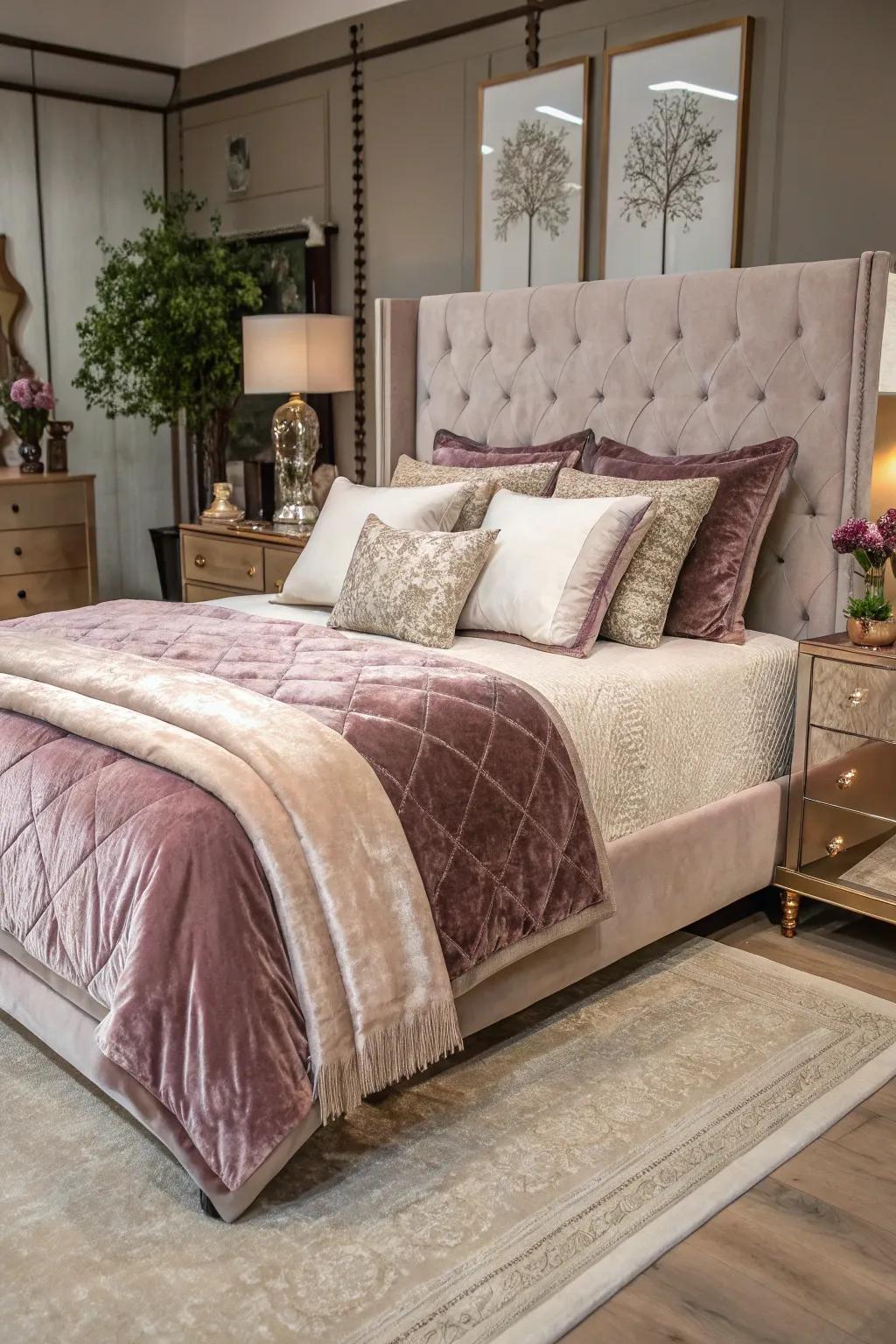 Both comfort and luxury are enhanced by plush textiles.