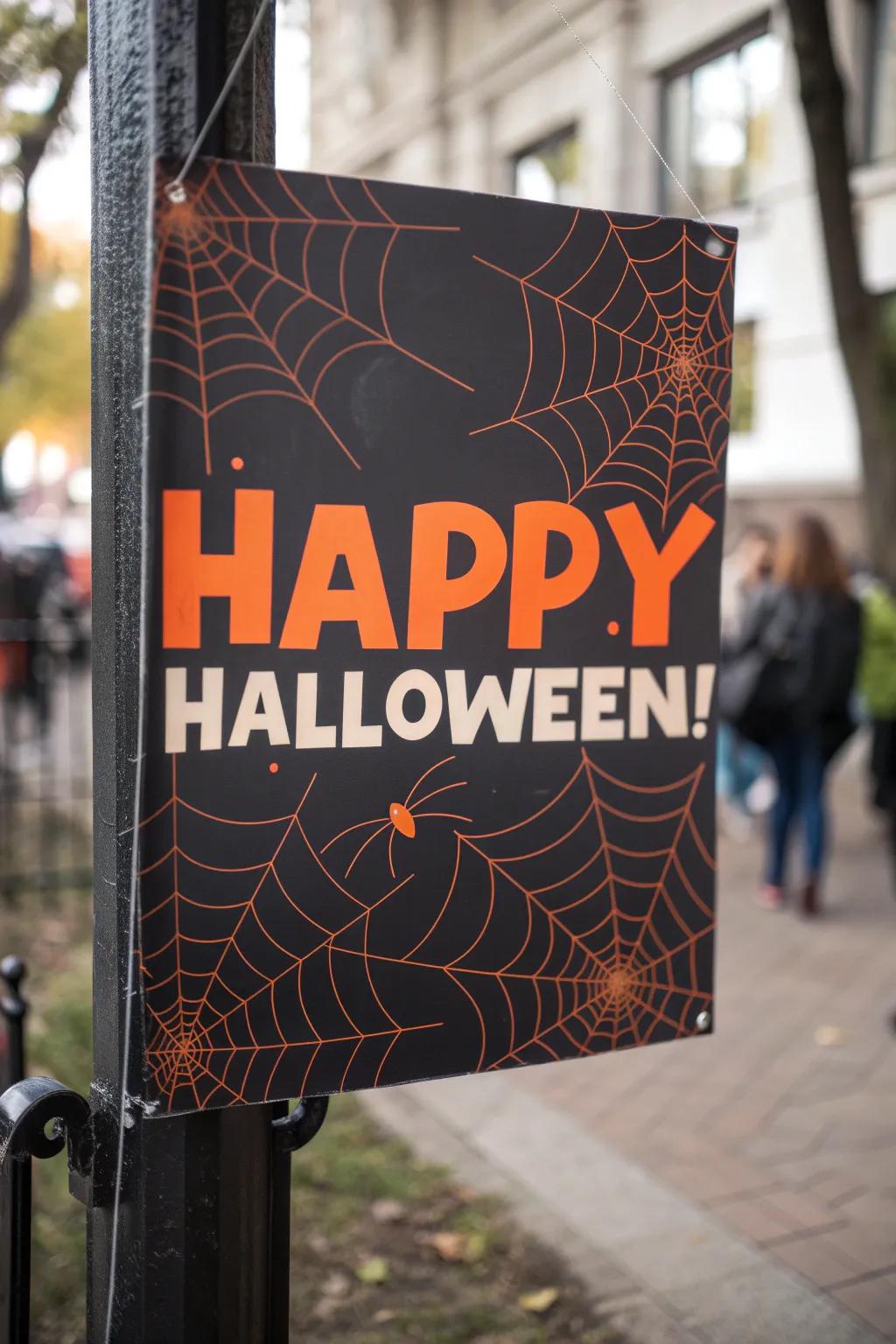 Bold typography poster proclaiming Halloween cheer.