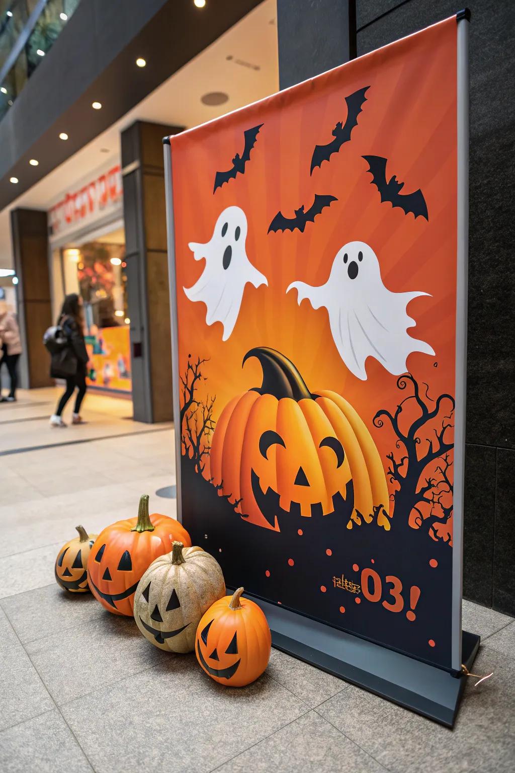 Interactive 3D elements poster for a dynamic Halloween display.