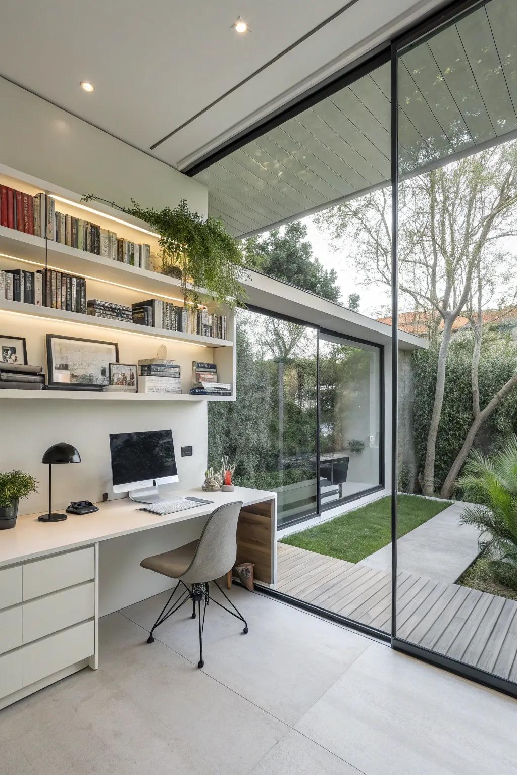 A stylish also translucent workspace geared toward output.