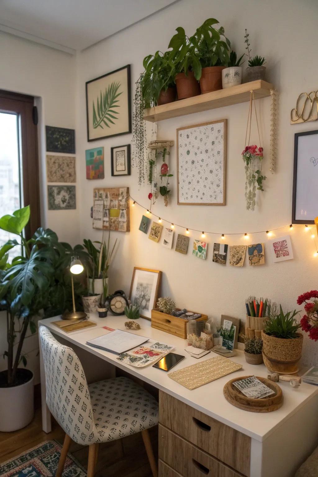 DIY decor adds a personal touch to your home office.