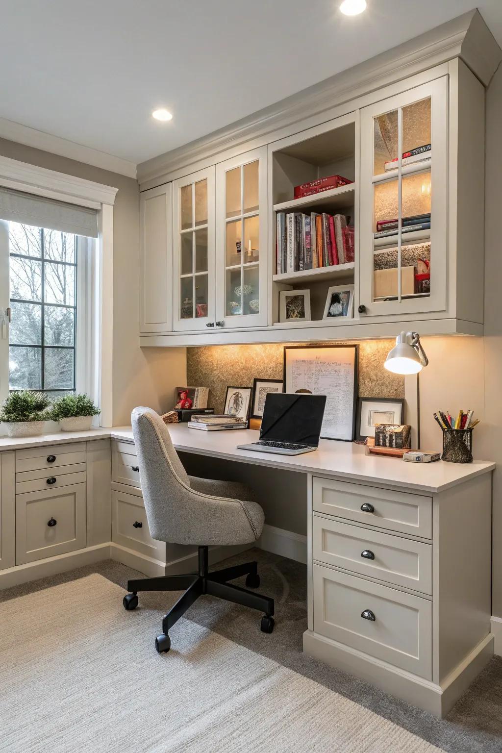 Flexible furniture adds practicality to your stylish workspace.
