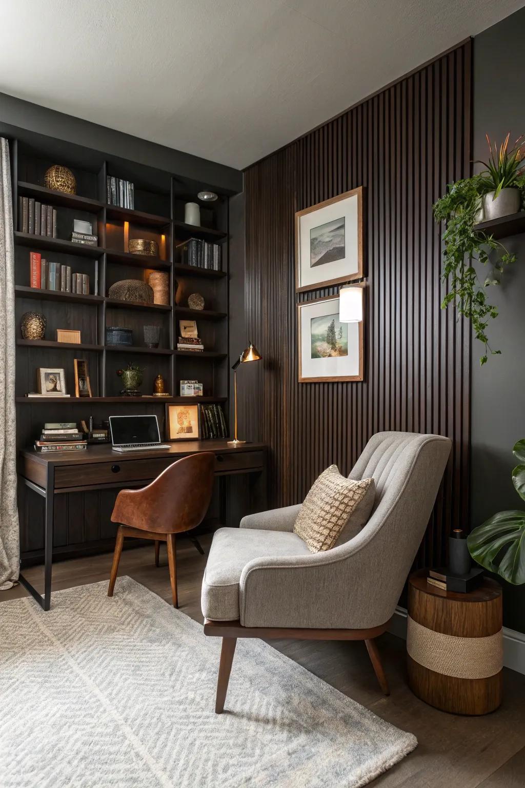 Achieve timeless elegance with a mid-century modern timber wall.