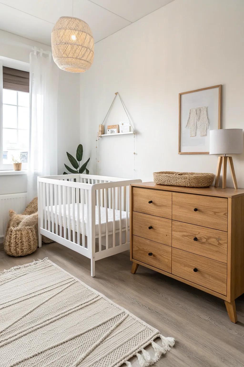 Understated furnishings keep the room polished and expansive.