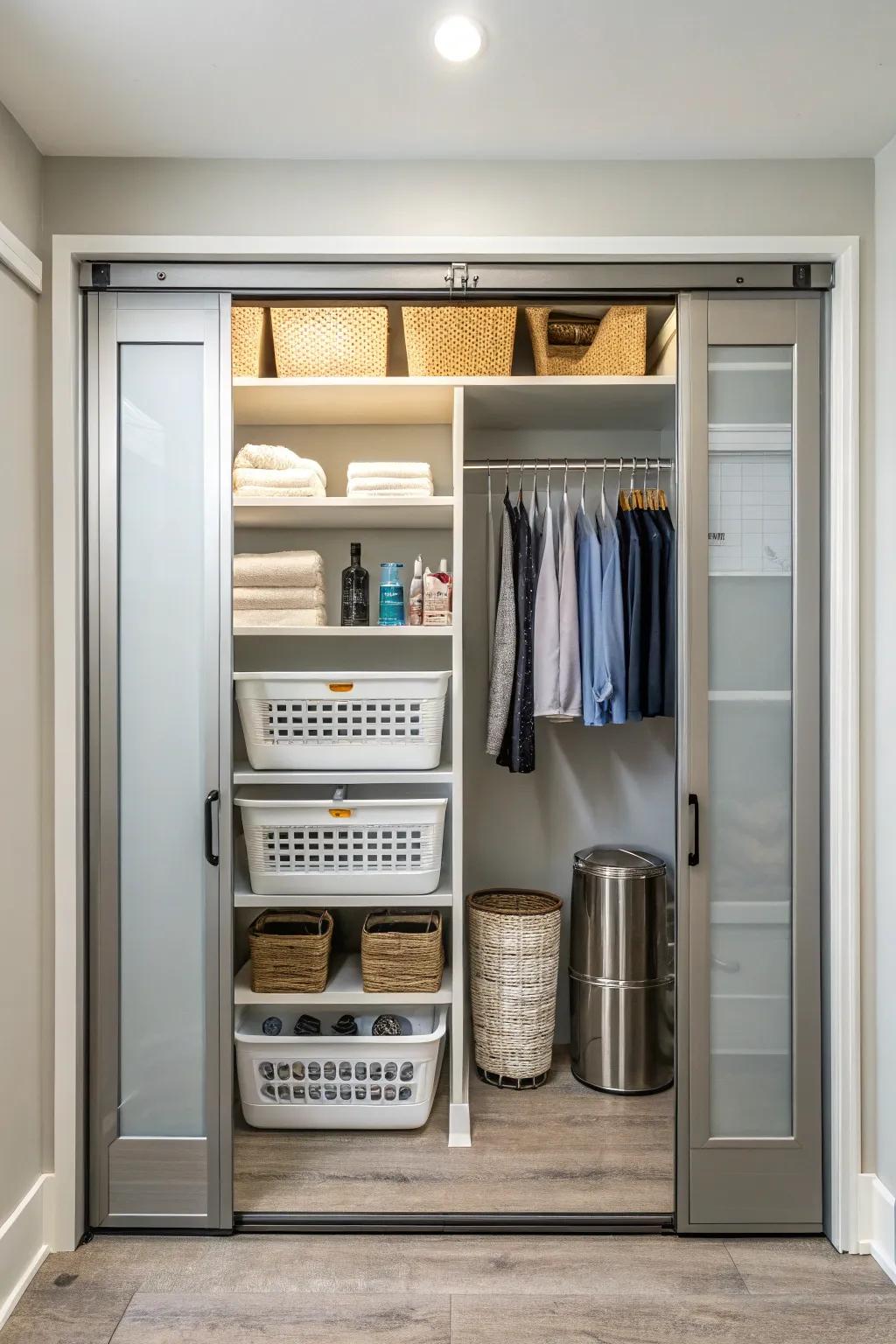 Accordion doors combine practicality with style.