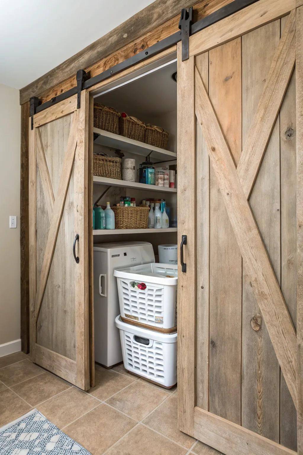 Repurposed wood doors add sustainability and charm to your home.