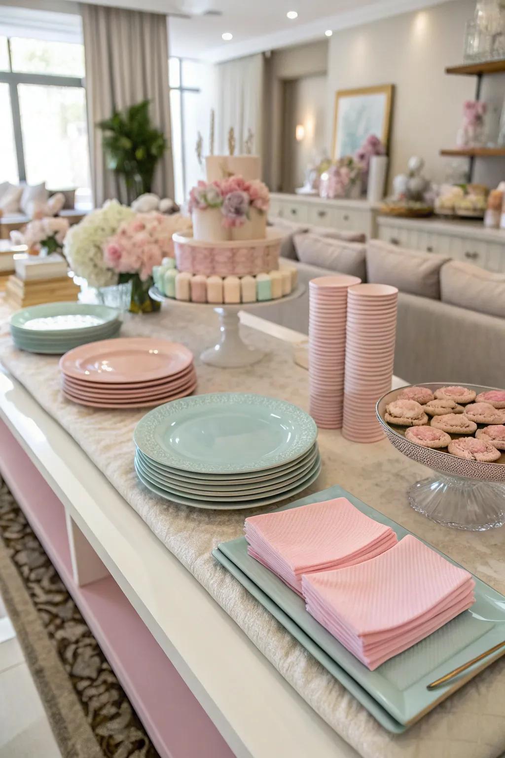 A carefully chosen color palette adds a sense of calm and unity to your buffet.