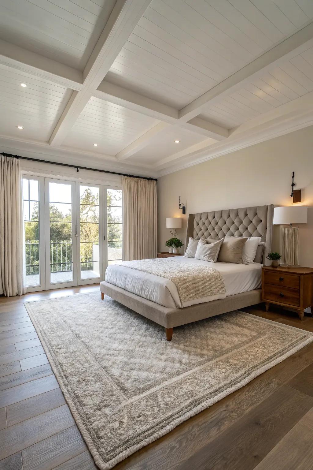 A floating bed layout gives off a modern, airy vibe.