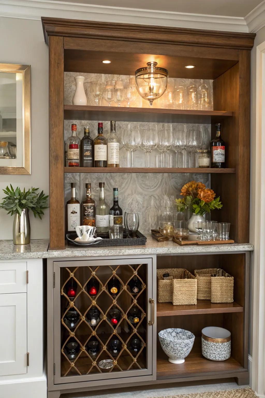 Open shelves present your collection beautifully.