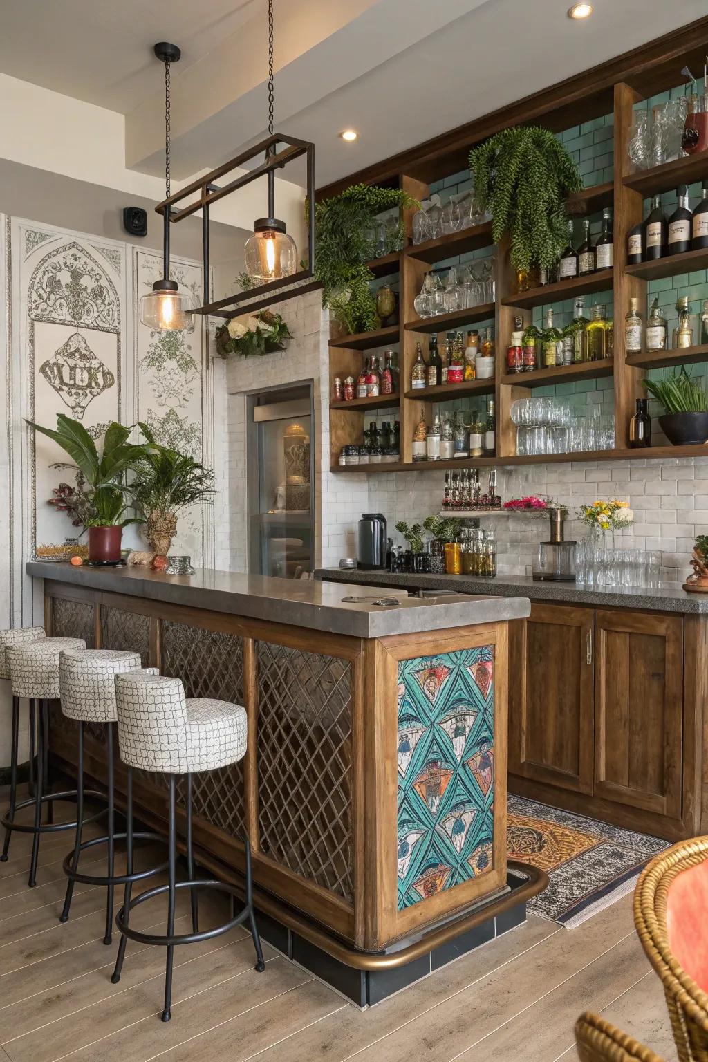 A diverse mix for a unique and personal bar space.