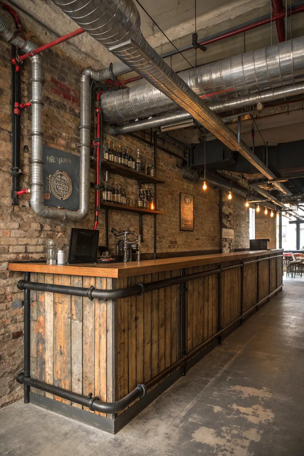 City chic for a striking home bar statement.