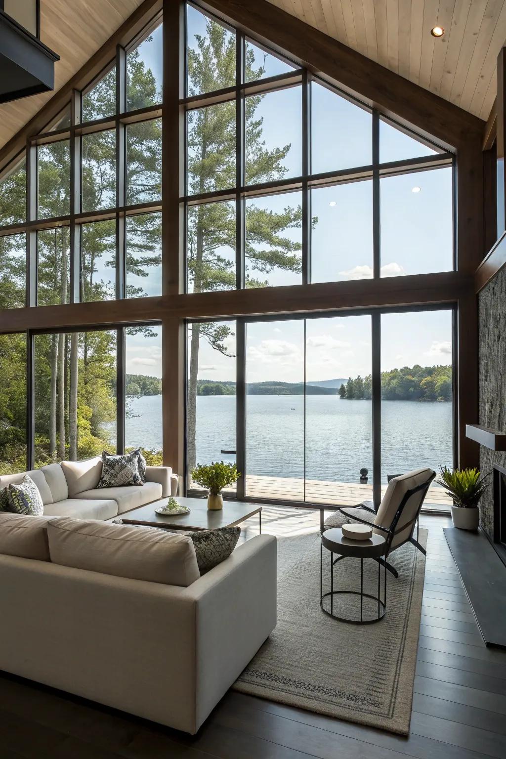 Connect your space with the outdoors through expansive windows.