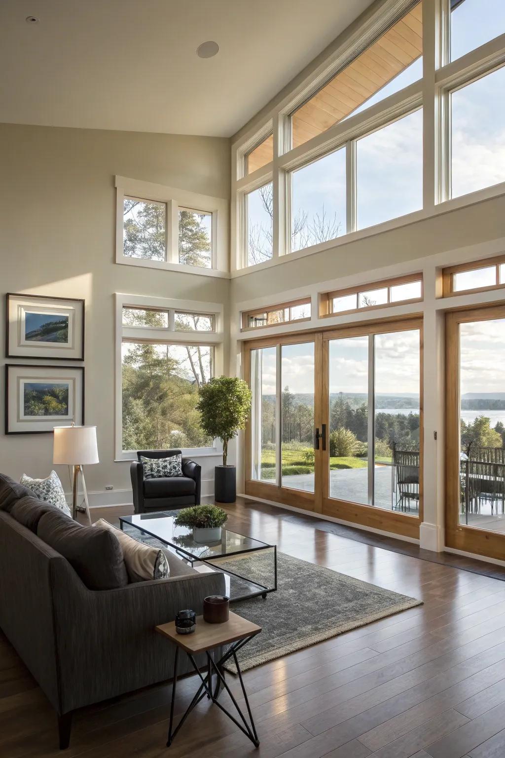 Combine different window styles for a personalized interior.