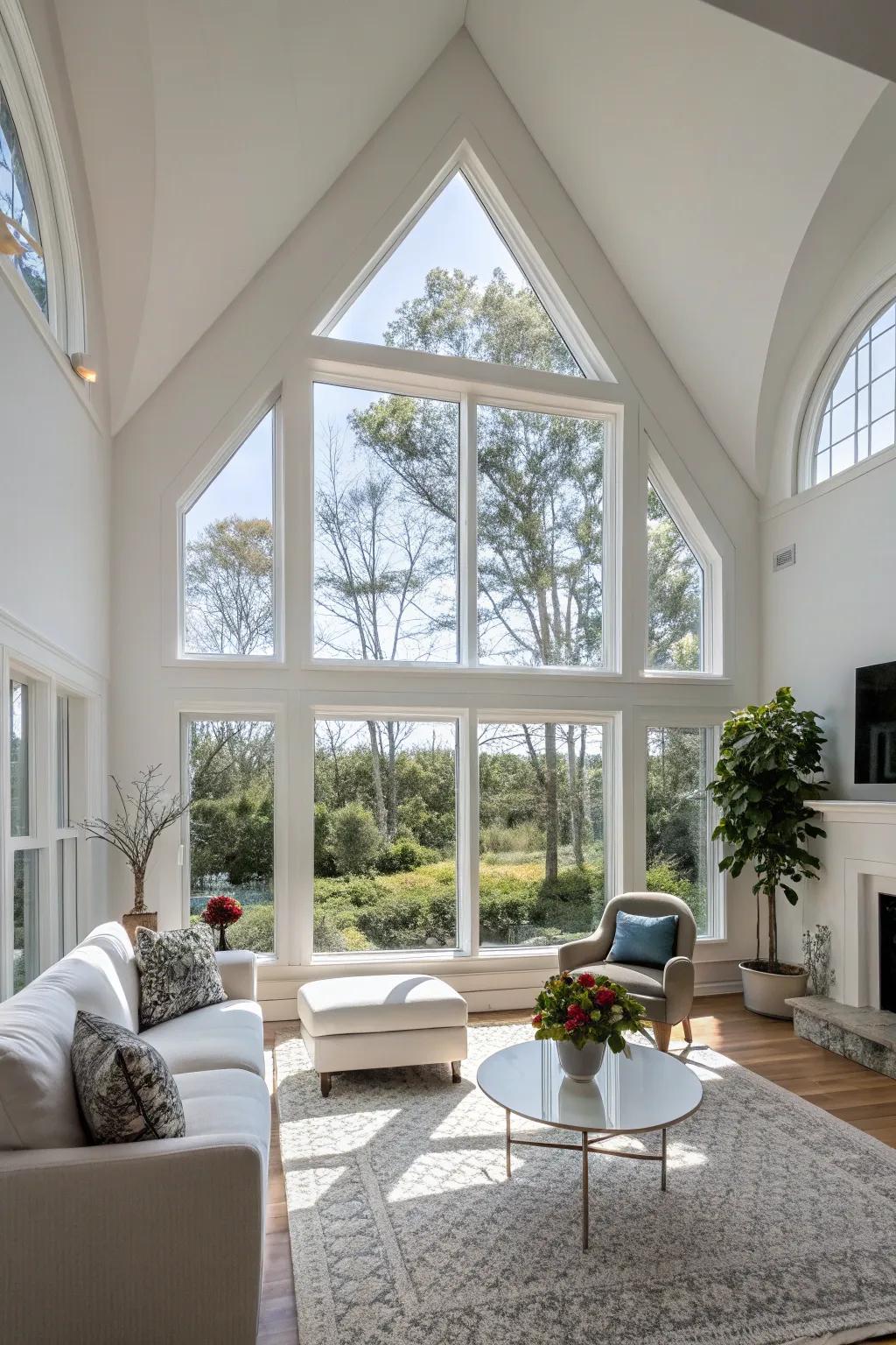 Add character with windows in distinctive architectural shapes.