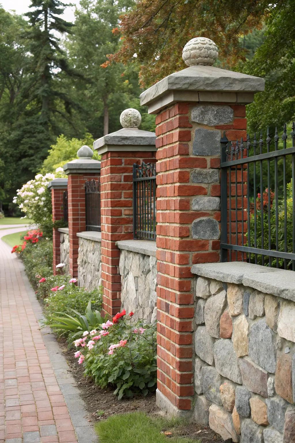 Stone highlights inject texture and appeal to this block barrier.