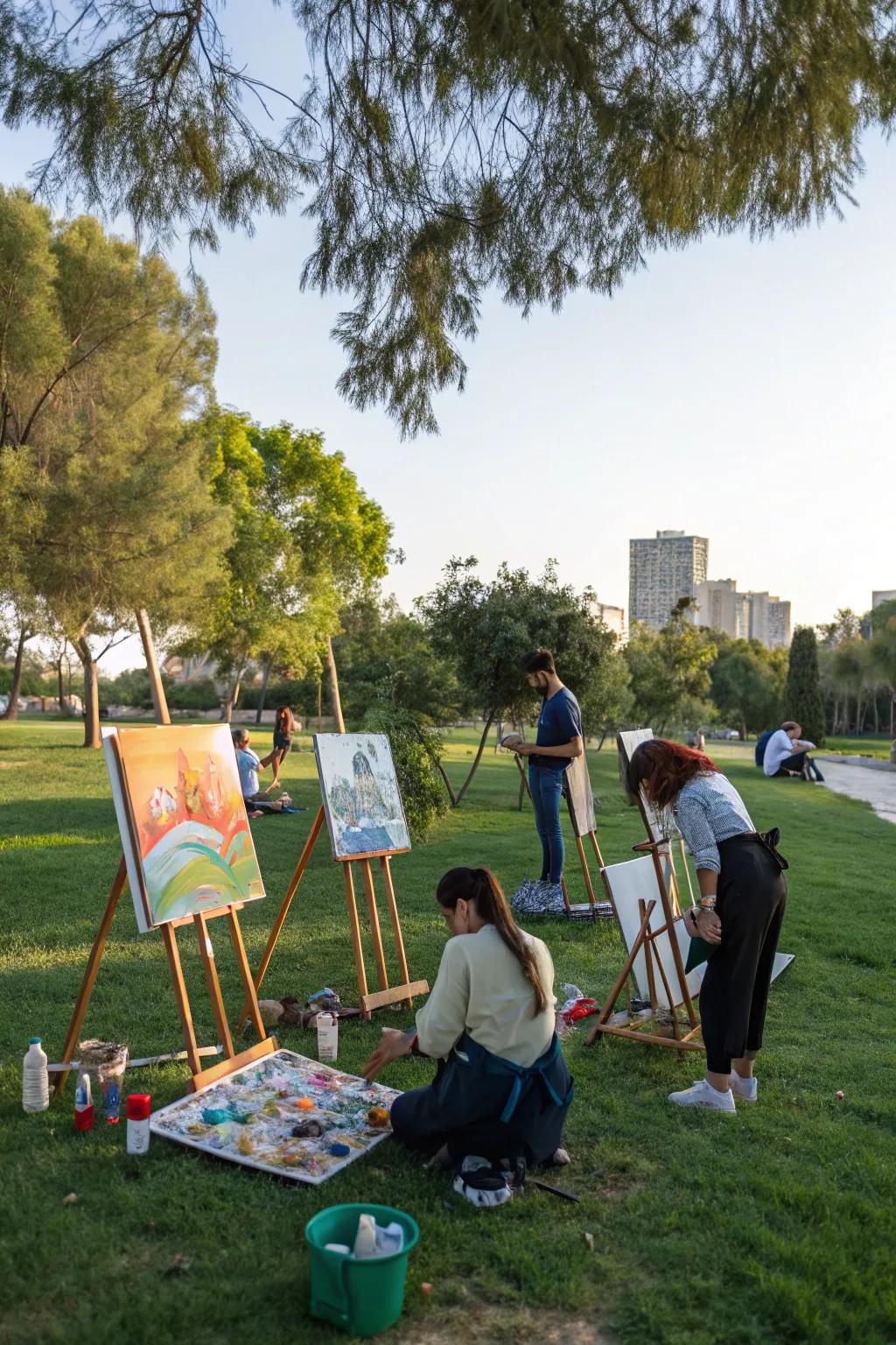 Unleash your creativity with an outdoor art session.