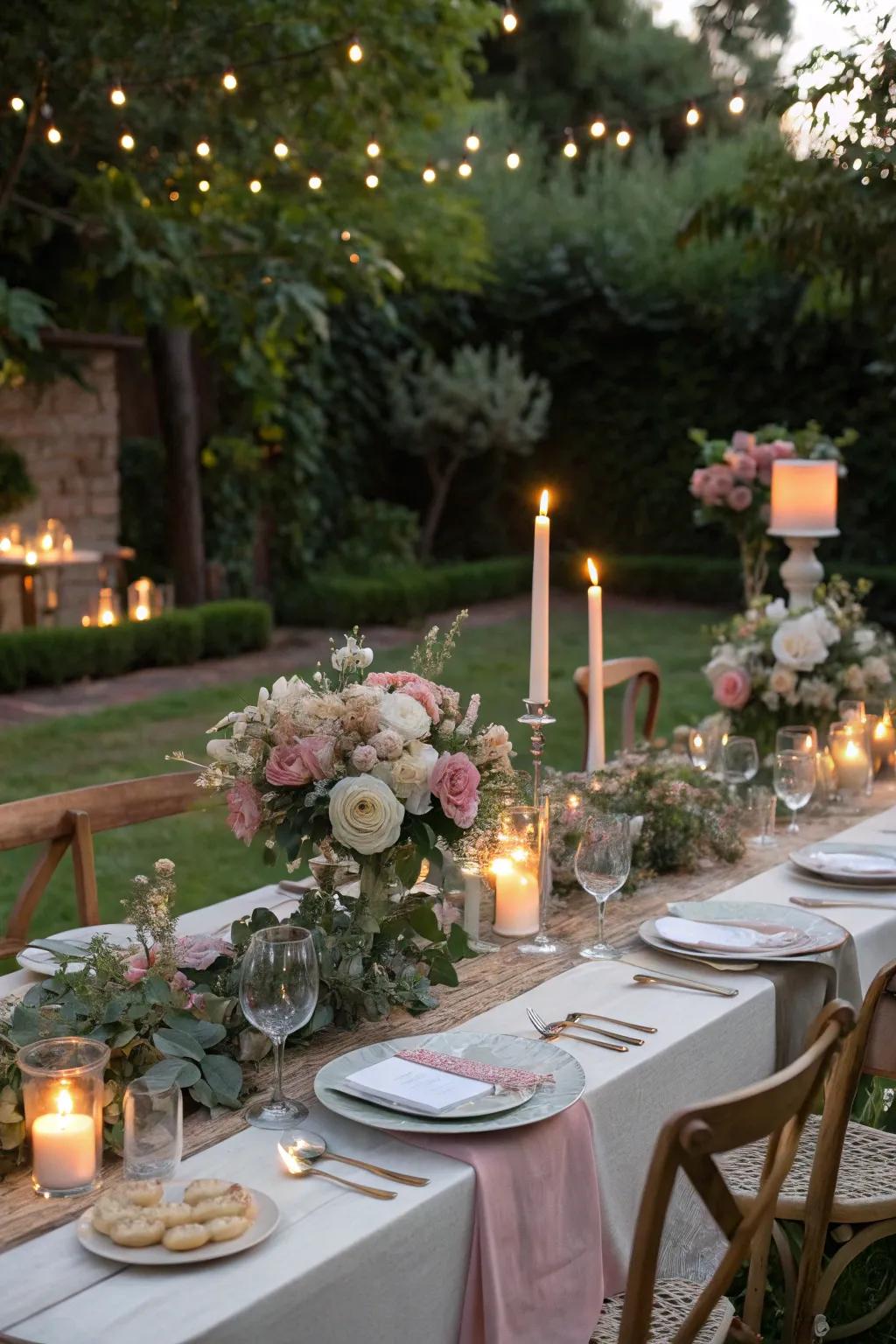 Create a stunning dining experience with a gourmet garden dinner.