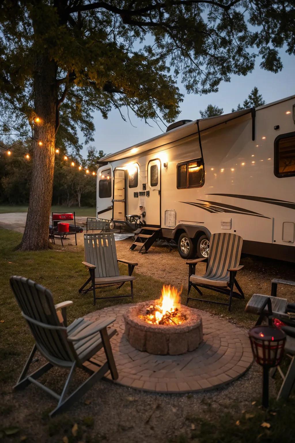 A flame hub is essential for warmth and socialization.