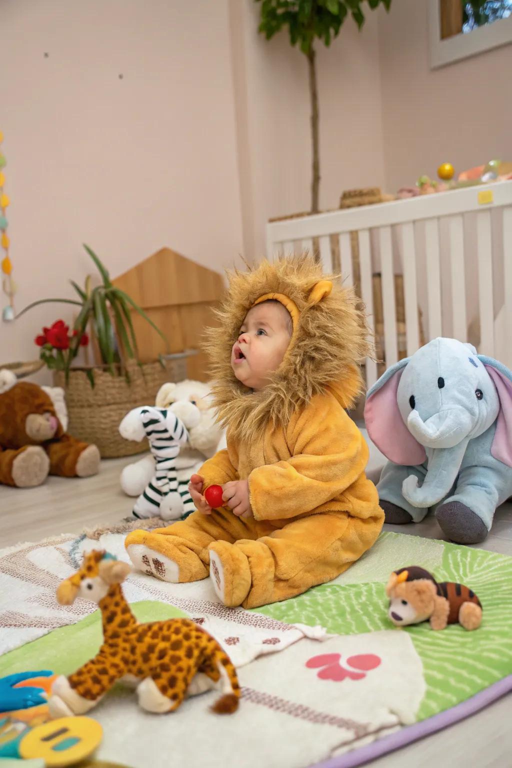 Hear me roar! Here comes the prince of the nursery.